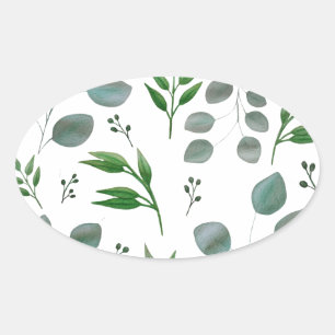 Sticker Ovale Feuilles de l'eucalyptus