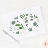 Sticker Ovale Feuilles de l'eucalyptus (Enveloppe)