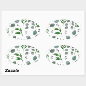 Sticker Ovale Feuilles de l'eucalyptus (Feuille)