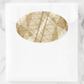 Sticker Ovale Feuilles en dentelle beige crème pâle (Sac)