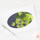 Sticker Ovale Feuilles verts de vigne (Enveloppe)