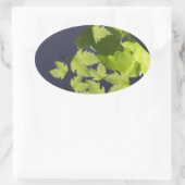 Sticker Ovale Feuilles verts de vigne (Sac)