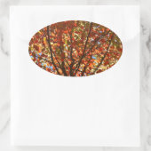 Sticker Ovale Feux d'artifice de feuilles d'automne (Sac)