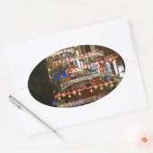 Sticker Ovale Feux de Noël Guildford (Enveloppe)