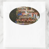 Sticker Ovale Feux de Noël Guildford (Sac)