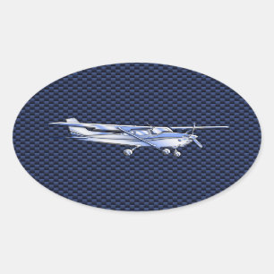 Sticker Ovale Fibre classique de carbone de vol de Cessna de
