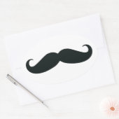 Sticker Ovale Fier de ma cachette....Mustache (Enveloppe)