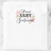 Sticker Ovale Fière amie de l'armée [fl c] (Sac)