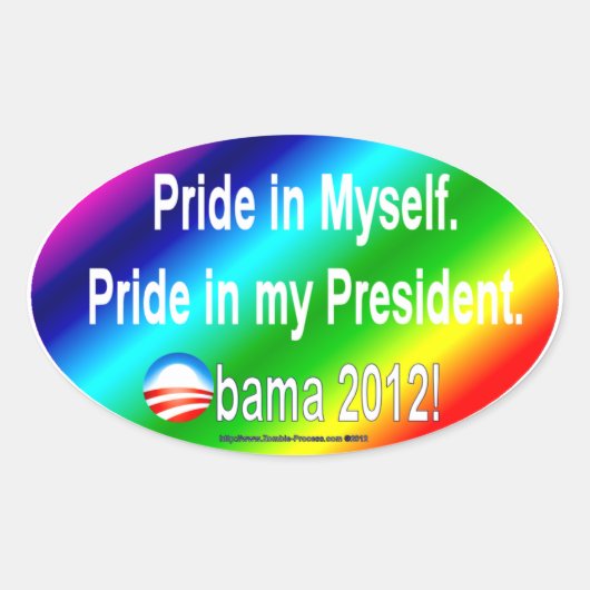 Sticker Ovale Fière de moi-même, mon président (Devant)