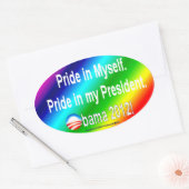 Sticker Ovale Fière de moi-même, mon président (Enveloppe)