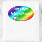 Sticker Ovale Fière de moi-même, mon président (Sac)