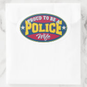 Sticker Ovale Fière d'être une femme de police (Sac)