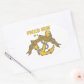 Sticker Ovale Fière maman d'un premier maître (Enveloppe)