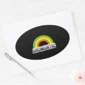 Sticker Ovale Fierté aromantique (Enveloppe)