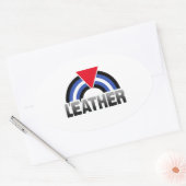 Sticker Ovale Fierté cuir queer (Enveloppe)
