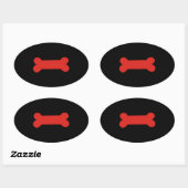 Sticker Ovale Fierté de jeu de chiot (Feuille)