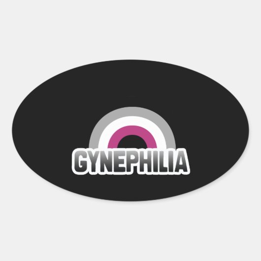 Sticker Ovale Fierté de la gynéphilie (Devant)