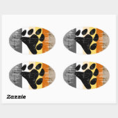Sticker Ovale Fierté d'ours vintage (Feuille)