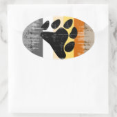 Sticker Ovale Fierté d'ours vintage (Sac)