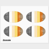 Sticker Ovale Fierté d'ours vintage (Feuille)