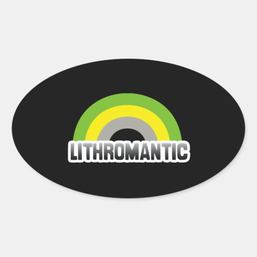 Sticker Ovale Fierté lithromantique (Devant)