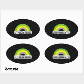 Sticker Ovale Fierté lithromantique (Feuille)