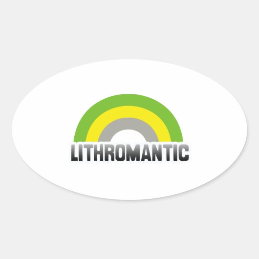 Sticker Ovale Fierté lithromantique (Devant)