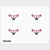 Sticker Ovale Fierté musculaire (Feuille)