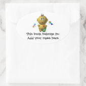 STICKER OVALE FILLE BÉBÉ AVEC 4 DRAGONFLITS (Sac)