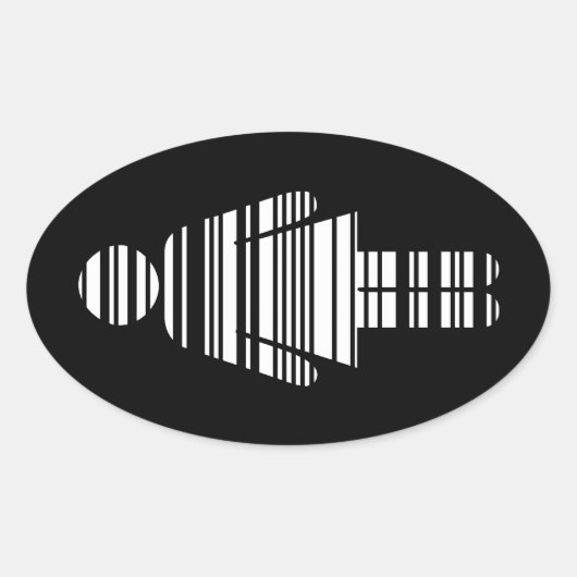 Sticker Ovale fille de code barre (Devant)
