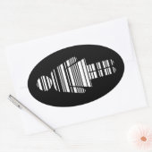Sticker Ovale fille de code barre (Enveloppe)