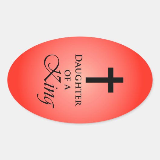Sticker Ovale Fille d'un roi (Devant)