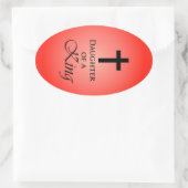 Sticker Ovale Fille d'un roi (Sac)