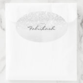 Sticker Ovale Fille Monogramme Parties scintillant étincelle Arg (Sac)