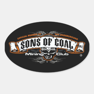 STICKER OVALE FILS DU CLUB DES MINEURS DE CHARBON