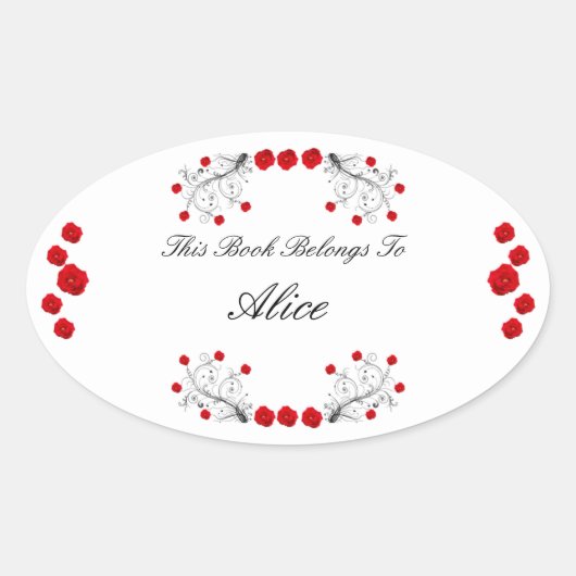 Sticker Ovale Fils et Roses (Devant)