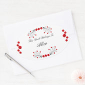 Sticker Ovale Fils et Roses (Enveloppe)