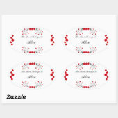 Sticker Ovale Fils et Roses (Feuille)