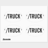 Sticker Ovale Fin/retour du camion, style HTML! (Feuille)