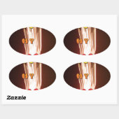 Sticker Ovale Fire in My Heart Art Print (Feuille)