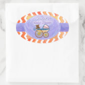 Sticker Ovale Fire Lake Orange Chevron Baby (Sac)