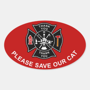 STICKER OVALE FIREFIGHTERS'IL VOUS PLAÎT ENREGISTRER NOTRE STICK