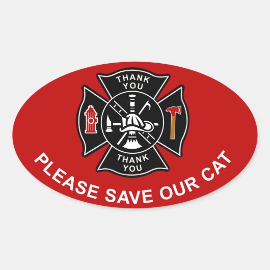 STICKER OVALE FIREFIGHTERS'IL VOUS PLAÎT ENREGISTRER NOTRE STICK (Devant)