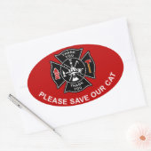 STICKER OVALE FIREFIGHTERS'IL VOUS PLAÎT ENREGISTRER NOTRE STICK (Enveloppe)