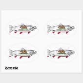 Sticker Ovale Fish California Trout (Feuille)