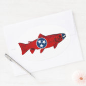 Sticker Ovale Fish Tennessee Trout (Enveloppe)
