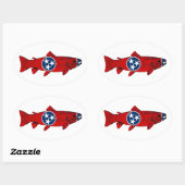 Sticker Ovale Fish Tennessee Trout (Feuille)