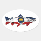 Sticker Ovale Fish Utah Trout (Devant)