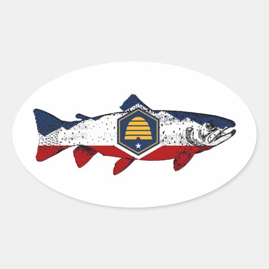 Sticker Ovale Fish Utah Trout (Devant)