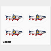 Sticker Ovale Fish Utah Trout (Feuille)